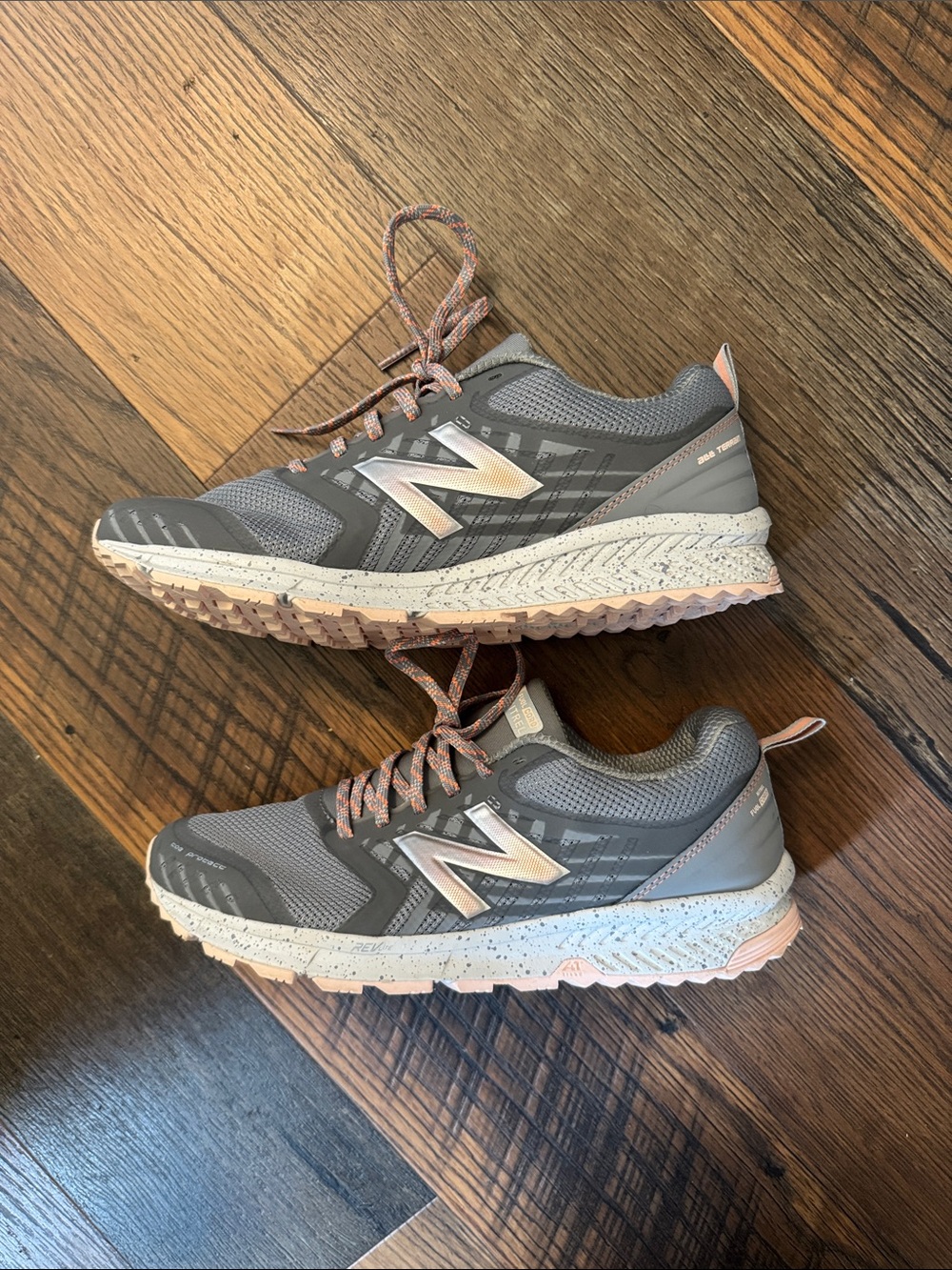 New Balance Gray and Pink Athletic Trail Sneakers